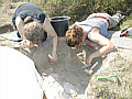 Marlen and Carine excavating