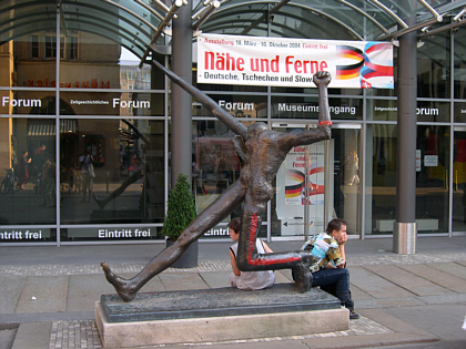 A sculpture symbolising Germany's conflicting past