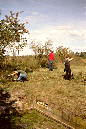 part of the collection tank of the former latrine can be seen