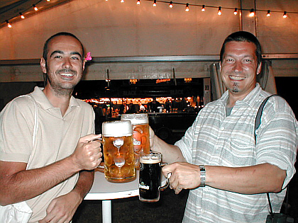 Augusto and I having a beer