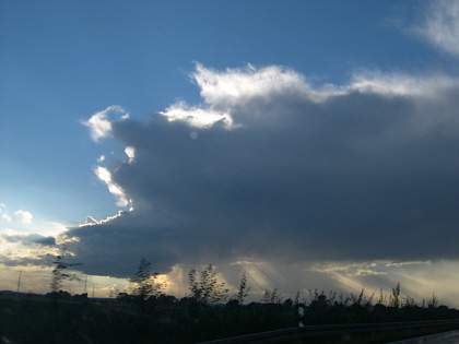 rain clouds in the evening